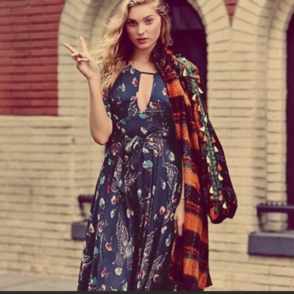 Free People midi butterfly dress